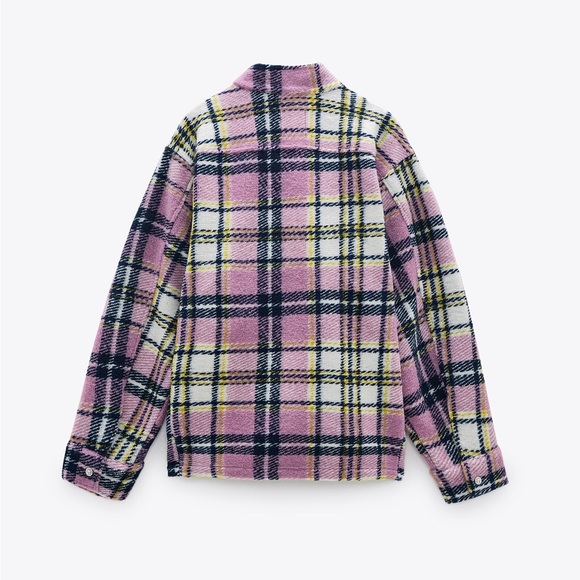 Zara Wool Blend Plaid Overshirt S - Picture 4 of 6